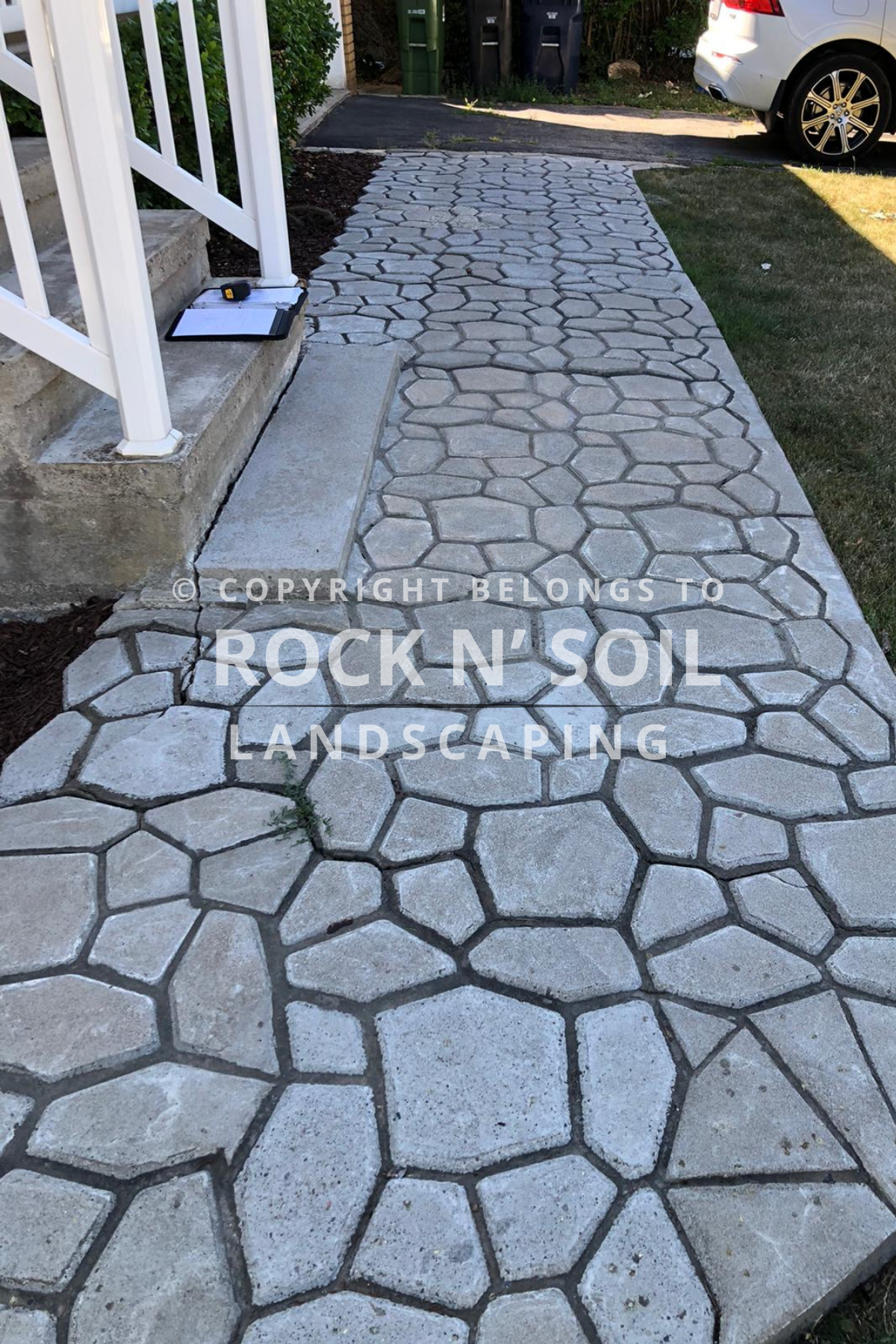 Walkway before interlocking with old bricks, showing its original condition