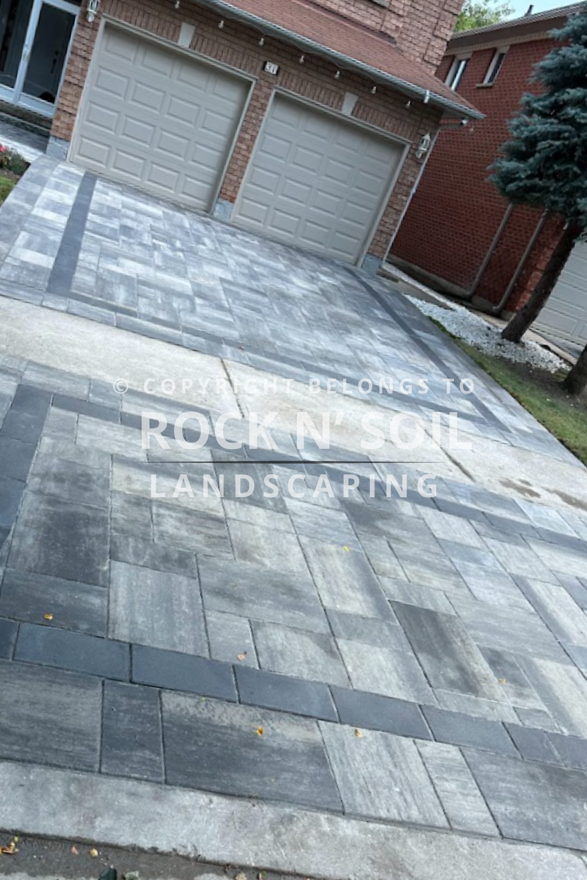 Driveway after interlocking, looking beautiful and professionally finished