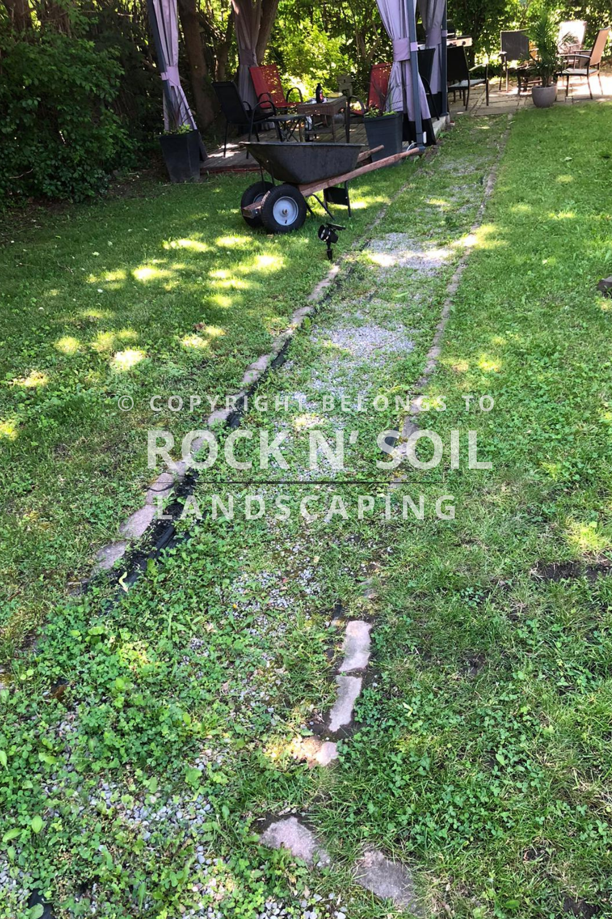 Unfunctional and unattractive path before grass installation