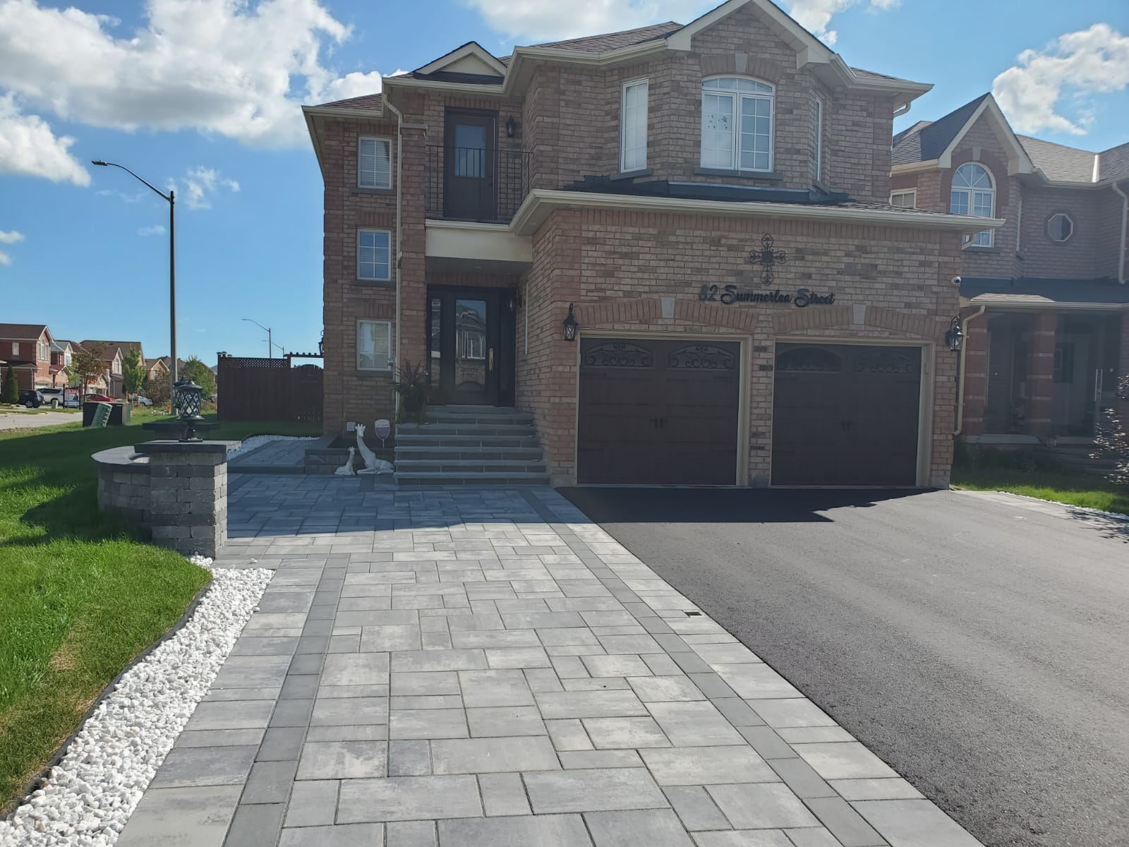 Interlocking driveway extension to fit additional cars
