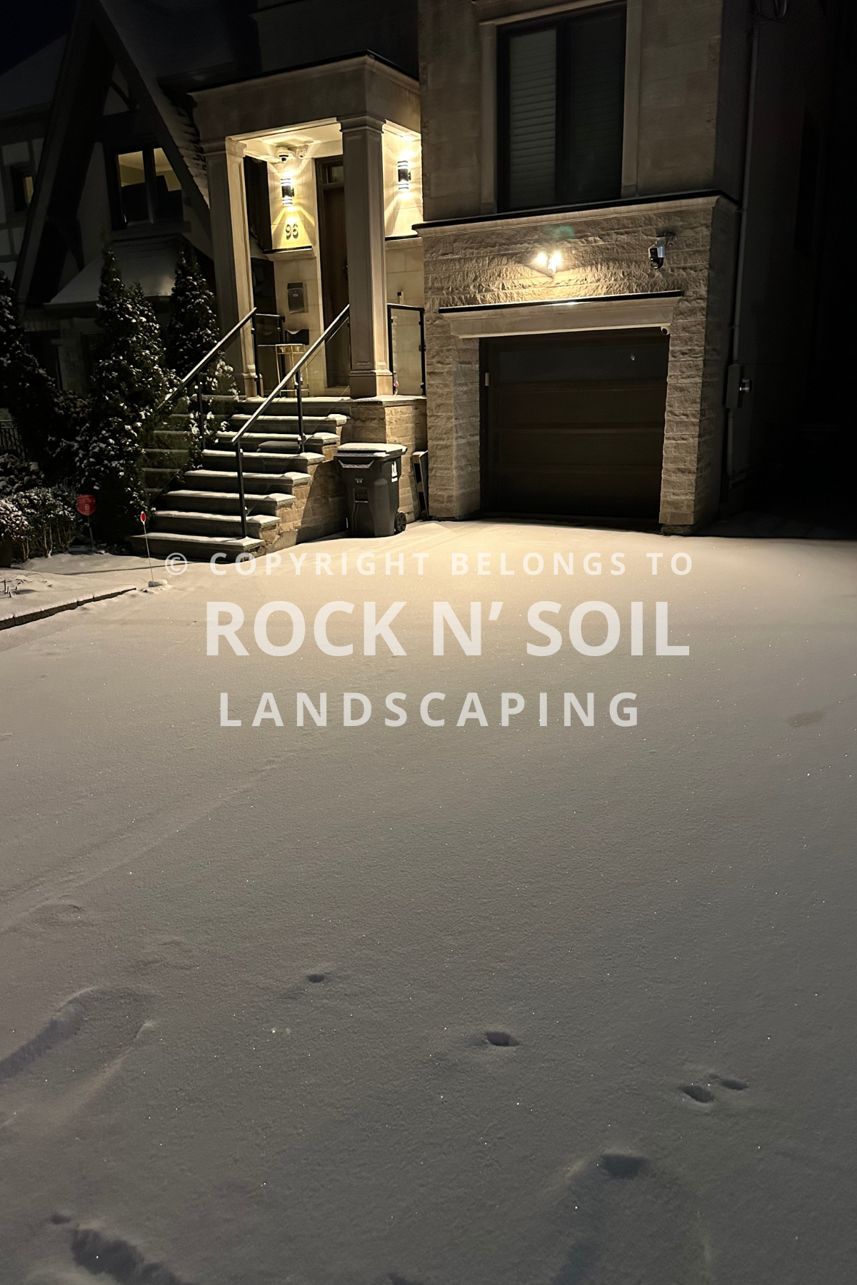 snow removal before and after, the before photo where all the snow is piling up