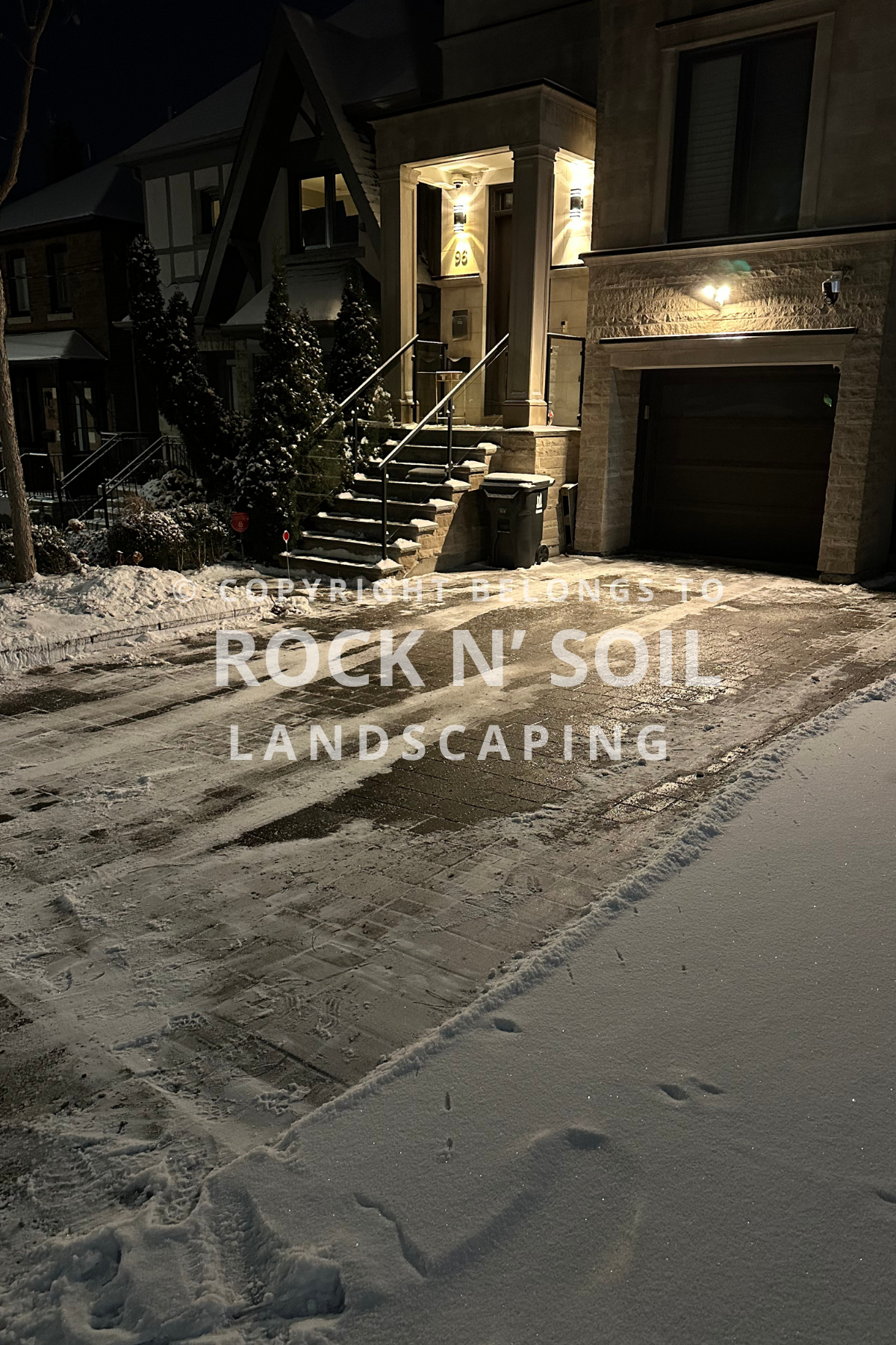 snow removal before and after, the after photo where all the snow has been cleared