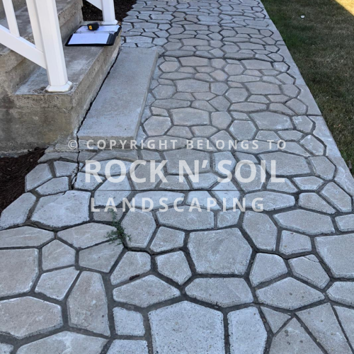 Walkway before interlocking with old bricks, showing its original condition