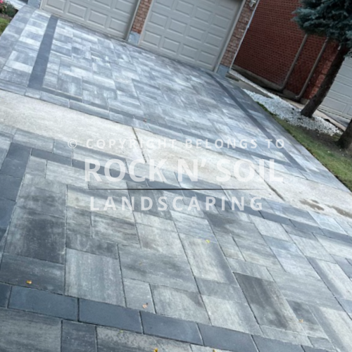 Driveway after interlocking, looking beautiful and professionally finished