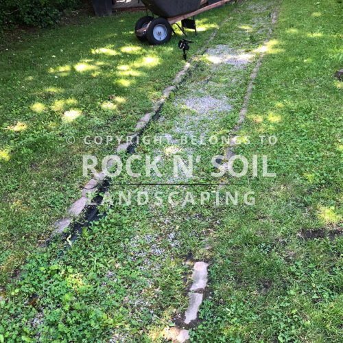 Unfunctional and unattractive path before grass installation